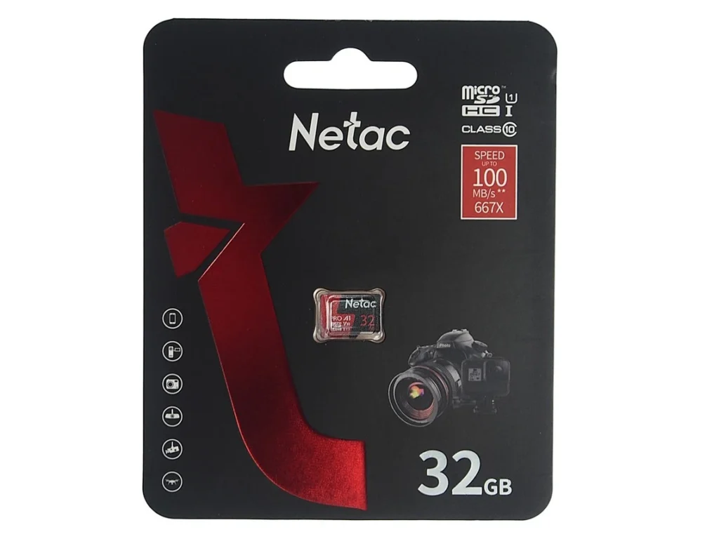 MicroSD 32GB Netac P500 Extreme Pro Class 10 UHS-I A1 V10 (100 Mb/s) без адаптера