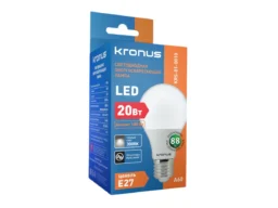 Лампа светодиодная KRONUS A60 груша 20 Вт 220V 3000K E27 тёплый свет (10/100)