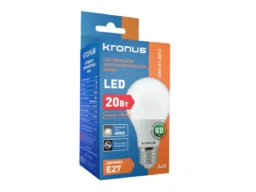 Лампа светодиодная KRONUS A60 груша 20 Вт 220V 6000K E27 холодный свет (10/100)