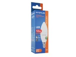 Лампа светодиодная KRONUS C37 свеча 12 Вт 220V 3000K E14 тёплый свет (10/100)