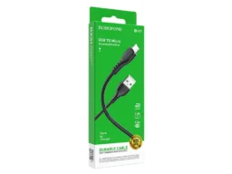 Кабель USB - микро USB Borofone BX51, 1.м, 2.4A, пластик, цвет: черный (1/360)