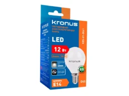 Лампа светодиодная KRONUS G45 шар 12 Вт 220V 4000K E14 нейтральный свет (10/100)