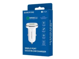 АЗУ 1 USB Borofone BZ12A, Lasting power, 3A, пластик, QC3.0, цвет: белый (1/44/176)