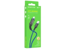 Кабель USB - микро USB Borofone BX67, 1.0м, круглый, 2.4A, ткань, цвет: синий (1/360)