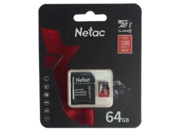 MicroSD 64GB Netac P500 Extreme Pro Class 10 UHS-I A1 V30 (100 Mb/s) + SD адаптер
