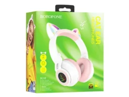 Наушники полноразмерные Borofone BO18 Cat, bluetooth 5.0, AUX, цвет: белый (1/36)