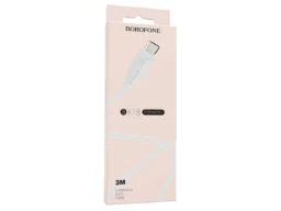 Кабель USB - микро USB Borofone BX18 Optimal, 3.0м, круглый, 2.4A, силикон, цвет: белый (1/360)