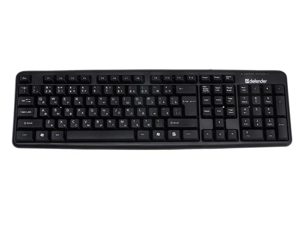 Клавиатура DEFENDER Element HB-520, USB, RU/KZ, черный, полноразмерная (1/20)