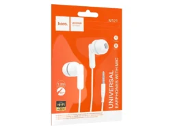 Наушники внутриканальные HOCO M121 Bright, кнопка ответа, микрофон, 3.5mm, цвет: белый (1/12/1000)