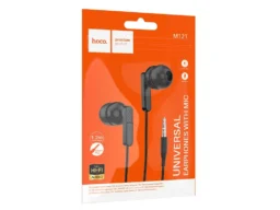 Наушники внутриканальные HOCO M121 Bright, кнопка ответа, микрофон, 3.5mm, цвет: чёрный (1/12/1000)