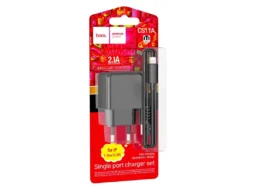 СЗУ 1 USB HOCO CS11A Ocean, 2.1А, кабель USB - 8 pin, цвет: чёрный (1/30/180)