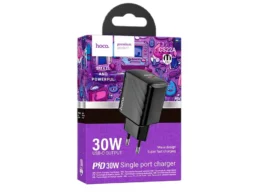 Блок питания сетевой 1 Type-C HOCO CS22A Value, 3000mA, пластик, QC3.0, PD30Вт, чёрный /32
