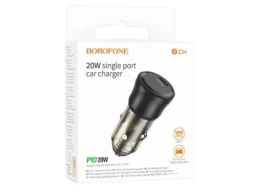 АЗУ 1 Type-C Borofone BZ24 Clever, пластик, PD20Вт, QC3.0, цвет: чёрный (1/98/392)