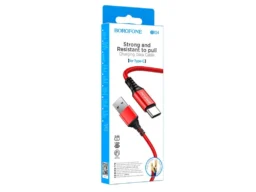 Кабель USB - Type-C Borofone BX54, 1.м, 2.4A, нейлон, цвет: красный (1/360)