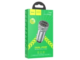 АЗУ 2 USB HOCO Z49 Level , 2.4A, пластик, цвет: серый (1/13/130)