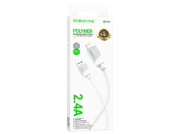 Кабель USB - 8 pin Borofone BX107 Excellent, 1.0м, 2.4A, пластик, цвет: белый (1/360)