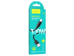 Кабель USB - Type-C HOCO X96 Hyper, 1.0м, PD100Вт, 6.0А, цвет: чёрный (1/31/310)