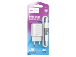 СЗУ 1 USB HOCO C134A Solid, 12Вт., пластик, 2.4A, кабель USB - микро USB, цвет: белый (1/28/168)