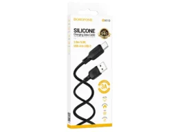 Кабель USB - Type-C Borofone BX113 Lenny, 3.0м, 3.0A, силикон, цвет: чёрный (1/360)