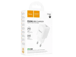 Блок питания сетевой 1 Type-C HOCO C146A Charm, 3.0A, PD20Вт, цвет: белый (1/30/180)