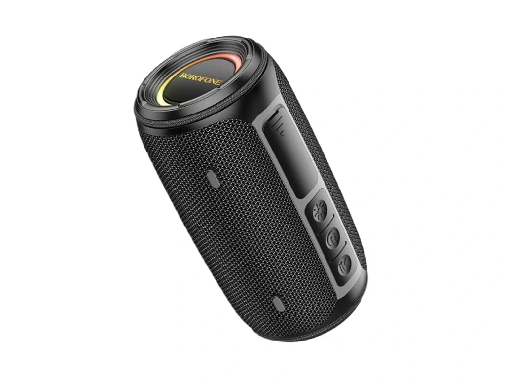 Колонка портативная Borofone BR38 Free-flowing, Bluetooth, FM, TF card, USB, AUX, TWS, чёрный (1/30)