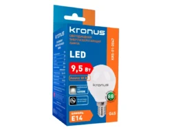 Лампа светодиодная KRONUS G45 шар 9,5 Вт 220V 4000K E14 нейтральный свет (10/100)