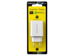 Блок питания сетевой 1 USB Borofone BA21A, Longjourney, 3.0A, пластик, быстрая зарядка 3.0, Белый