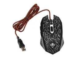 Мышь Nakatomi Gaming MOG-15U, черная, USB, игровая, 6 кнопок+ролик, 7-ми цветная подсветка (1/4/48)