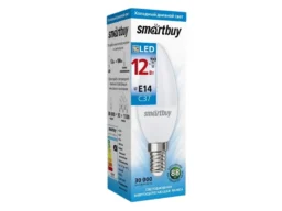 Лампа светодиодная SMARTBUY C37 12Вт 6000K E14 (холодный свет) (1/10/100)