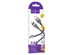 Кабель USB - 8 pin HOCO X109 Energy, 2.0м, круглый, 2.4А, силикон, цвет: чёрный (1/31/310)