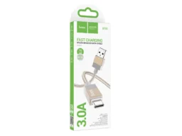 Кабель USB - Type-C HOCO X110 Honorific, 1.0м, нейлон, 3.0А, цвет: золотой (1/31/310)