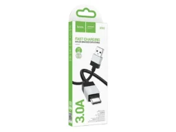 Кабель USB - Type-C HOCO X110 Honorific, 1.0м, нейлон, 3.0А, цвет: чёрный (1/31/310)