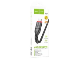 Кабель USB - микро USB HOCO X59 Victory, 3.0м, круглый, 2.4A, нейлон, цвет: чёрный (1/25/250)