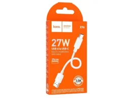 Кабель USB - Type-C HOCO X96 Hyper, 0,25м, PD27Вт, 3.0А, цвет: белый (1/31/310)