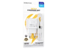 СЗУ 1 USB Borofone BAS42A Potential, пластик, PD18Вт, QC3.0, кабель USB - Type-C, белый (1/54/216)