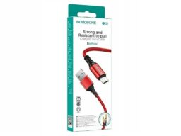 Кабель USB - микро USB Borofone BX54, 1.м, 2.4A, нейлон, цвет: красный (1/360)