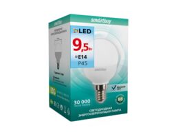 Лампа светодиодная SMARTBUY P45 9,5Вт 220V 4000K E14 (нейтральный свет) (10/100)