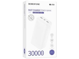 Акк.внешн. Borofone BJ55B Graceful, 30000mAh, пластик, 2 USB выхода, цвет: белый (1/24)