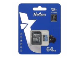 MicroSD 64GB Netac P500 Standard Class 10 UHS-I (90 Mb/s) + SD адаптер