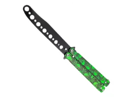 Нож бабочка ( 22см. ) ТРЕНЕРОВОЧНЫЙ зелёный