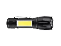 Фонарь в руку 601 (T-6, Аккум.-встроенный, micro-USB, фокус, крепление) + Боковой диод