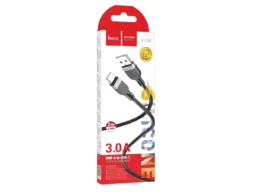 Кабель USB - Type-C HOCO X109 Energy, 2.0м, круглый, 3.0А, силикон, цвет: чёрный (1/31/310)