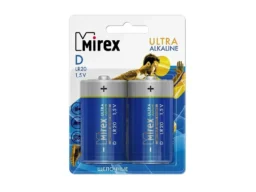 Элемент питания Mirex LR20 / D 1,5V 2 шт (2/12/96), ecopack (BL-2)