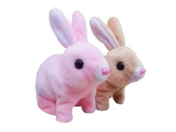 Заяц (на батарейках) прыгает, пищит.