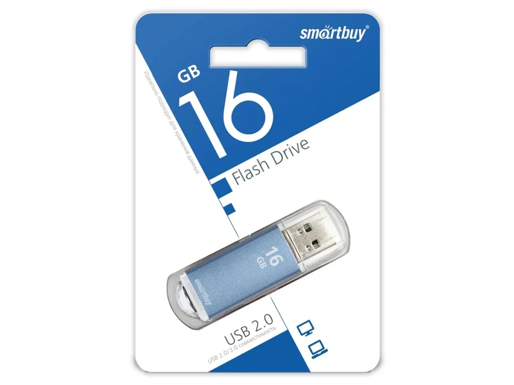 USB 16GB Smart Buy V-Cut синий