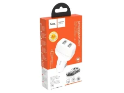 АЗУ 2 USB HOCO, Z36 Leader, 2400mA, кабель Micro-USB 1м, огнестойкий, пластик, белый(1/14/140)