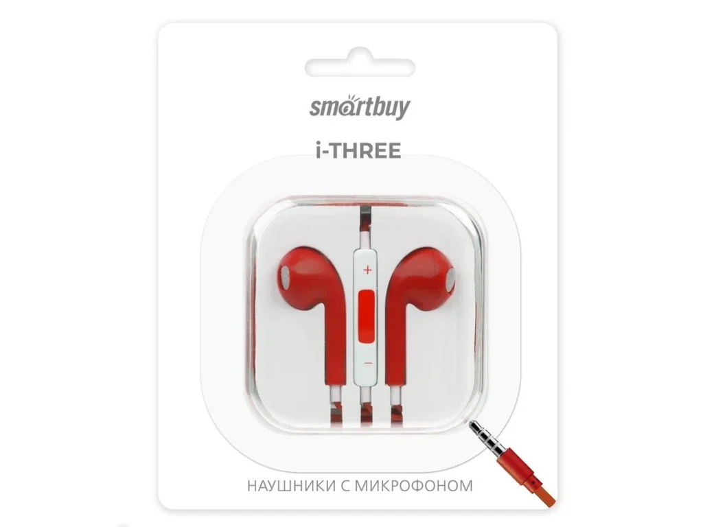 Универсальная гарнитура Smartbuy i-Three, красная (SBH-104-RD) (1/50)