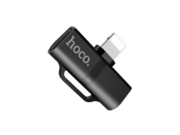 Переходник 8 pin - 2x 8 pin(f) HOCO LS20, плоский, пластик, цвет: чёрный (1/30/300)