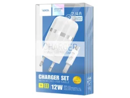 СЗУ 2 USB HOCO C41A Wisdom, 2400mAh, пластик, кабель микро USB, цвет: белый (1/21/126)