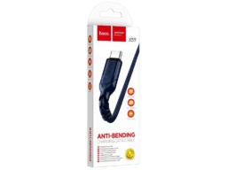 Кабель USB - Type-C HOCO X59 Victory, 1.0м, круглый, 3,0А, ткань, цвет: синий (1/30/300)